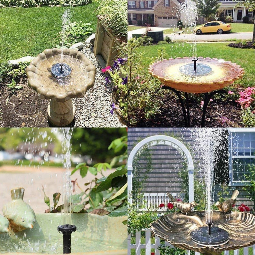 ソーラー発電の輝き噴水