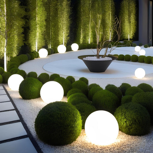 Luz esférica para jardín