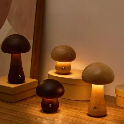 Lumishroom™ 木製テーブルランプ