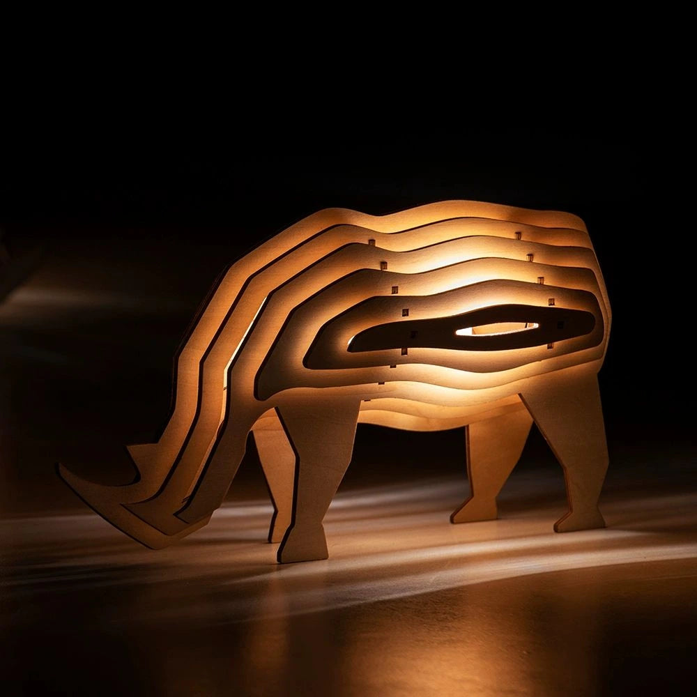 WildCraft™ Lampe en bois avec animaux