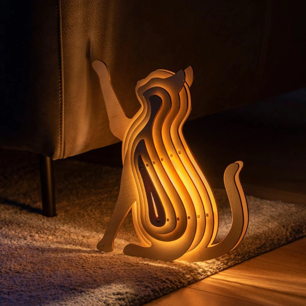 WildCraft™ Lampe en bois avec animaux