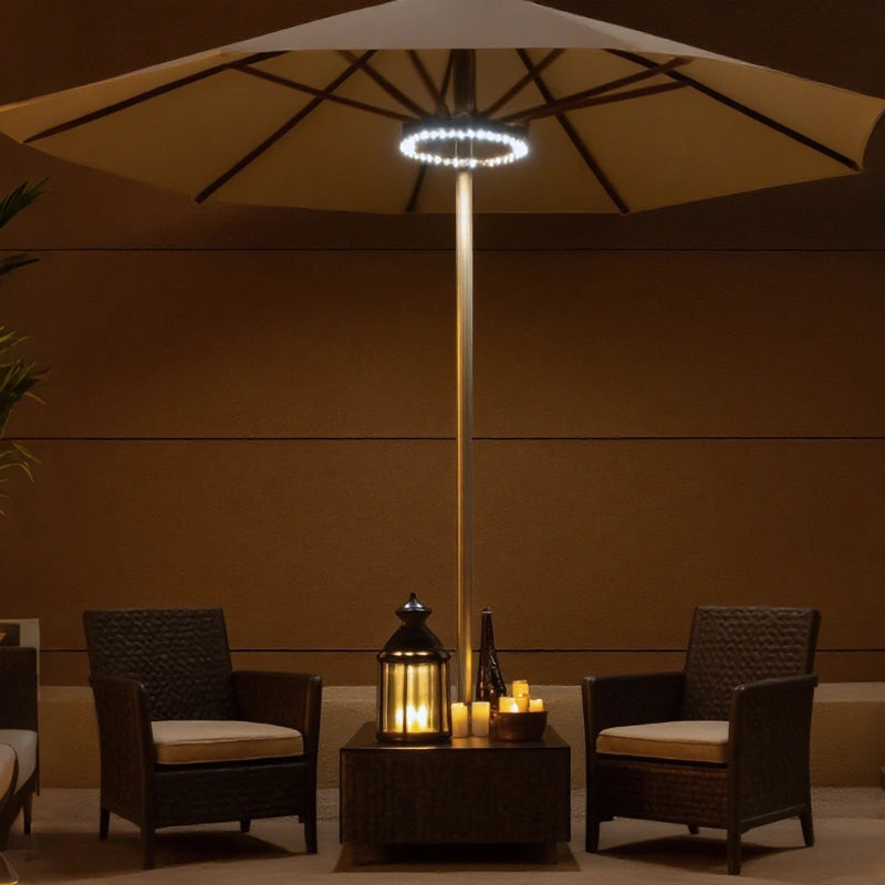 ParasolGlow Patio Umbrella Light Black