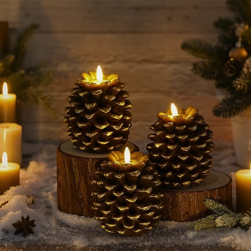 ForestHearth™ Flameless Pinecone Candles