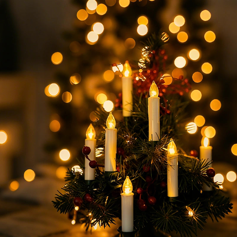 무선 클립온 크리스마스 촛불 조명