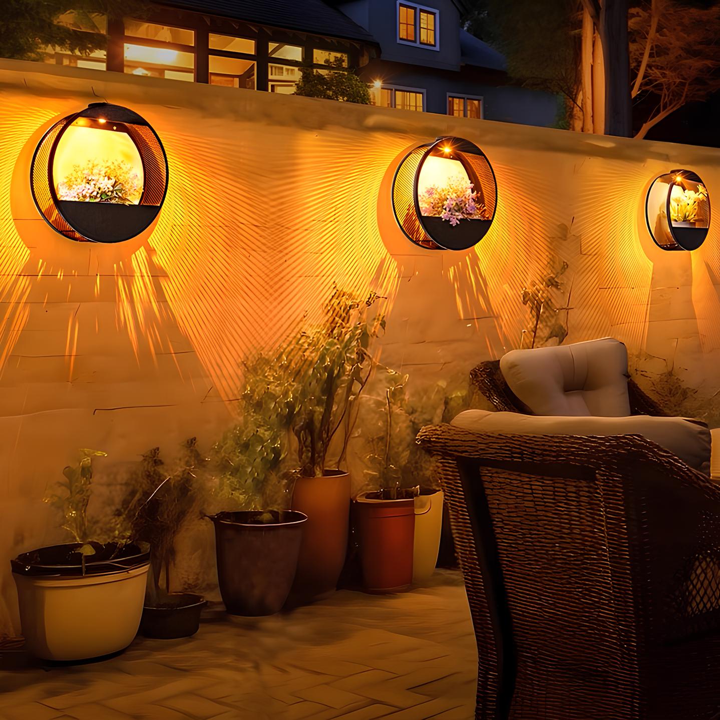 solar light for potted plants Solar Powered Wall Pot Light Oval