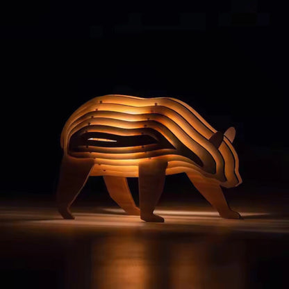 WildCraft™ Lampe en bois avec animaux