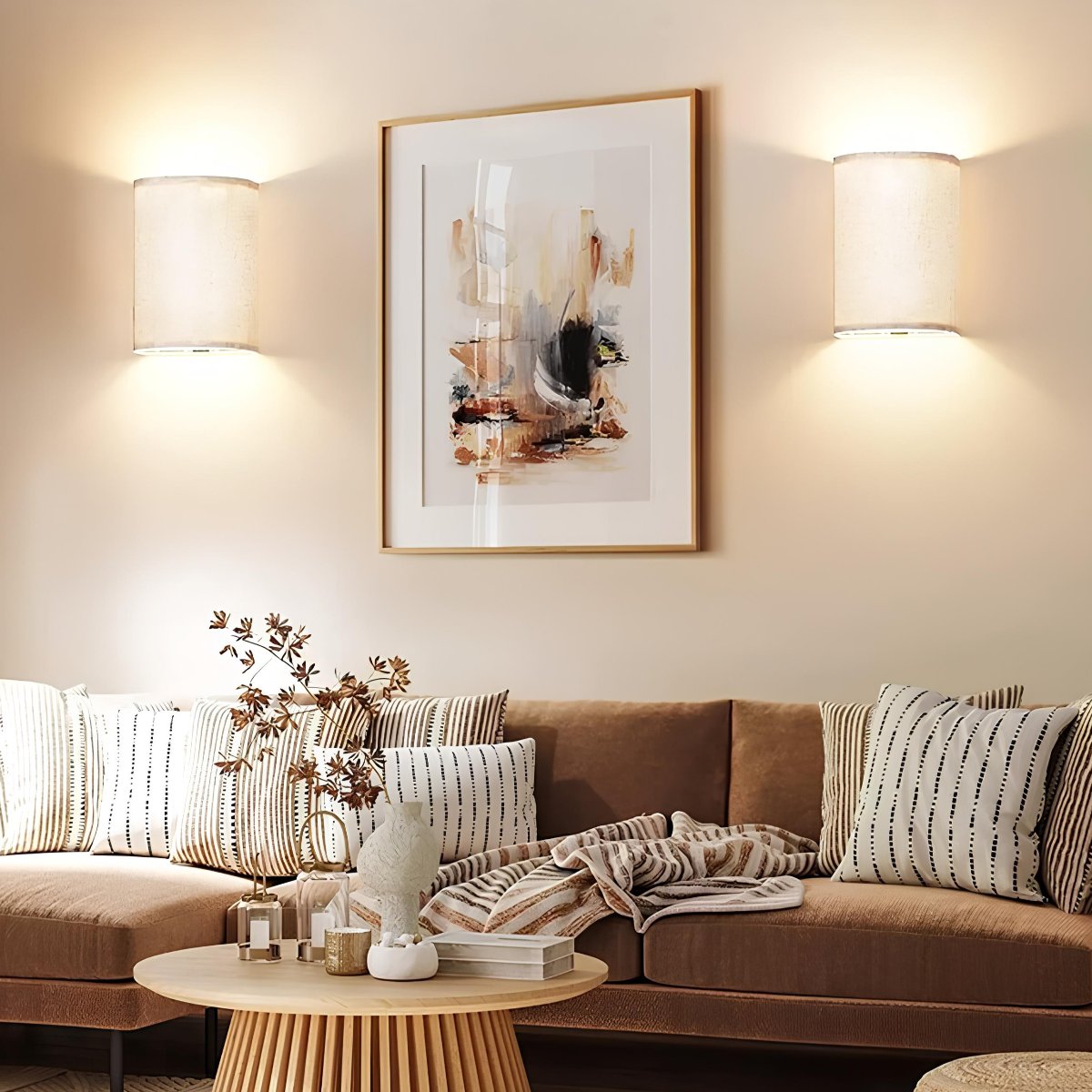 Linnen gloed wandlamp