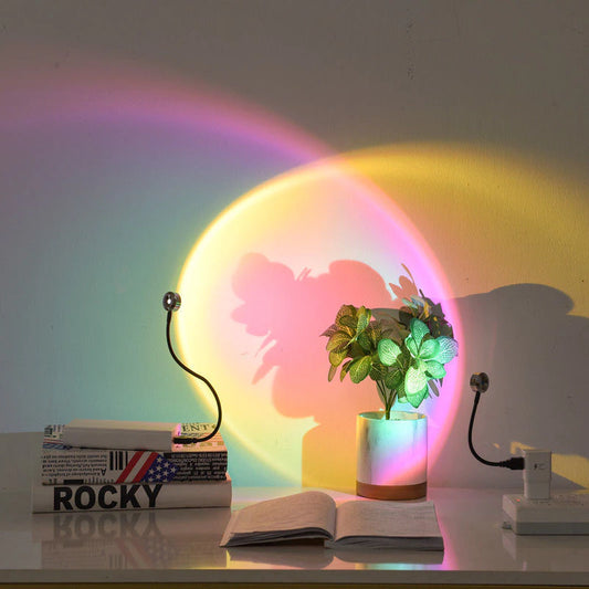 Lámpara efecto solar y arcoíris
